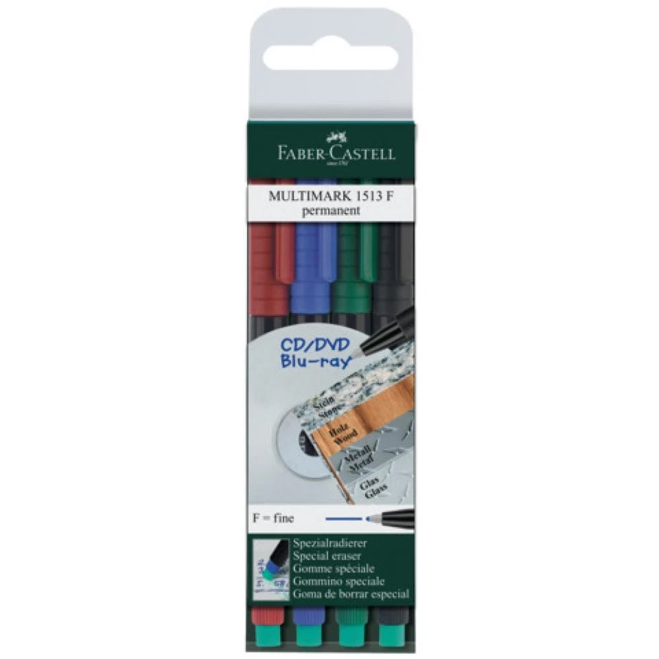 Faber-castell Multimark 1513 Folienstifte-set Farbsortiert Permanent 4 St. 15130 - Bild 2 von 2