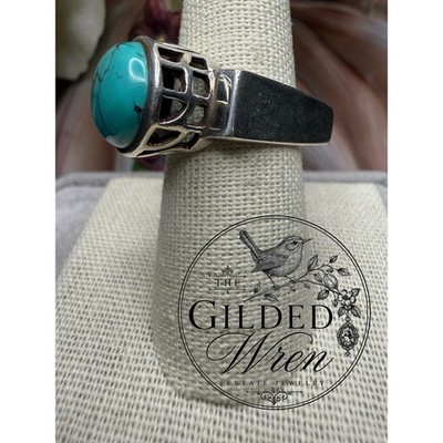 Rare 2005 Silpada R0786 Sterling Silver Turquoise Ring Sz 8 Retired Statement