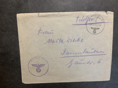 Germany 1941 Feldpost cover No FPO # or Unit # on hand stamp #1 - Image 1 of 2