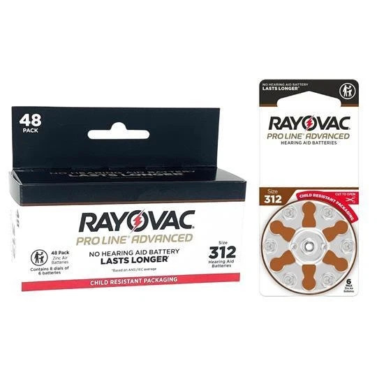 Rayovac Proline Advanced Hearing Aid Batteries | Size 312 (4