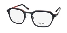 NEW MOREL OGA 10198O GLASSES NO03 TITANIUM 51-21-145 FRANCE BLACK GEOMETRIC MENS