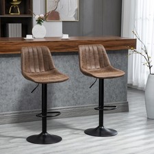 Image of Modern Bar Stools Set of 2 Bar Chairs with Adjustable Height Swivel Seat