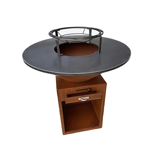 Brasero Plancha Ø101cm en Acier Corten avec tous ses accessoires inclus - Photo 4/4