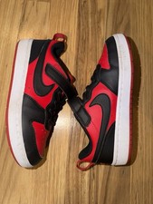 Nike 2Y Court Borough Low Recraft Sneakers Shoes Black Red Kids Youth EUC