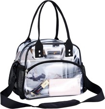 Clear Lunch Bag Box, Tote bag with Removable Black