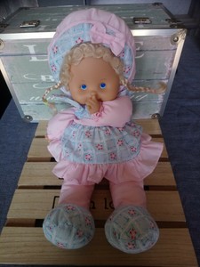 Doudou Peluche Poupee Chiffon Rose Bleu 40 Cm Siplec Leclerc Ebay