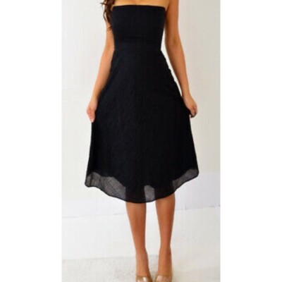j crew black strapless dress Elegant Black Short Sleeve Midi Lace Cocktail Dress - 3XL
