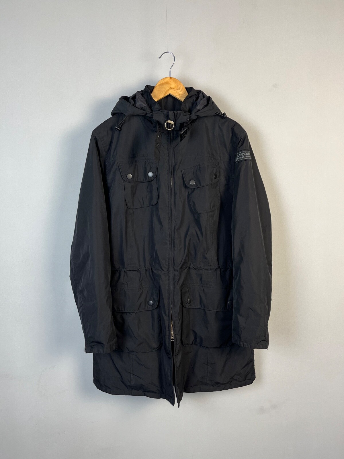 Barbour Women's Black Nylon Waterproof Parka Size 46 | International Collection