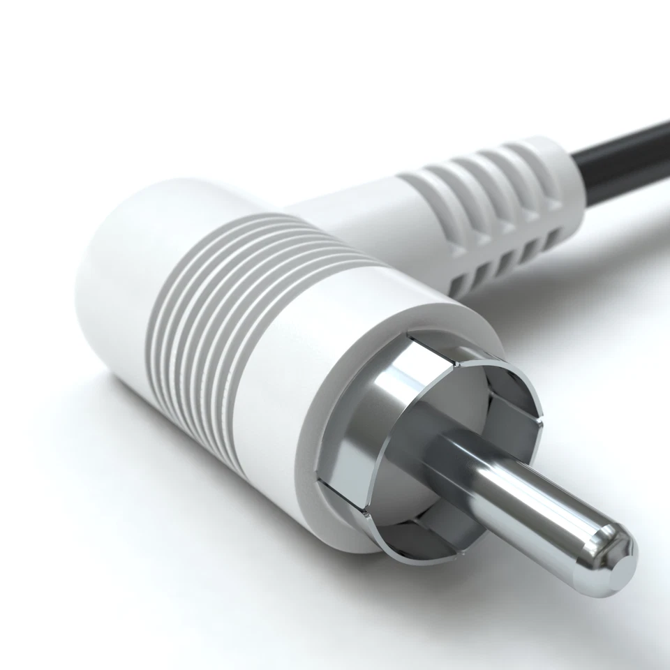 Cinch Audio Kabel Winkel 2 Cinch Stecker auf 2 Cinch Stecker RCA Stereo Kabel - Bild 3 von 4