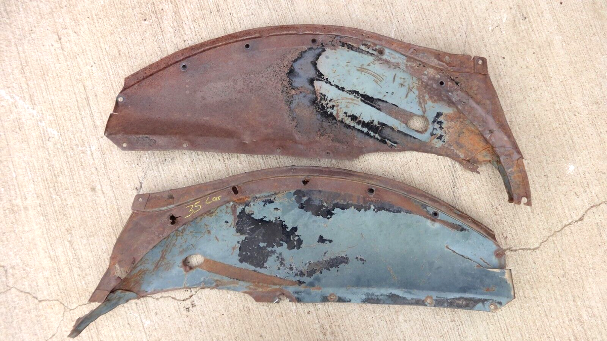 1935 Ford INNER FRONT FENDER PANELS Original Smooth pair car | eBay