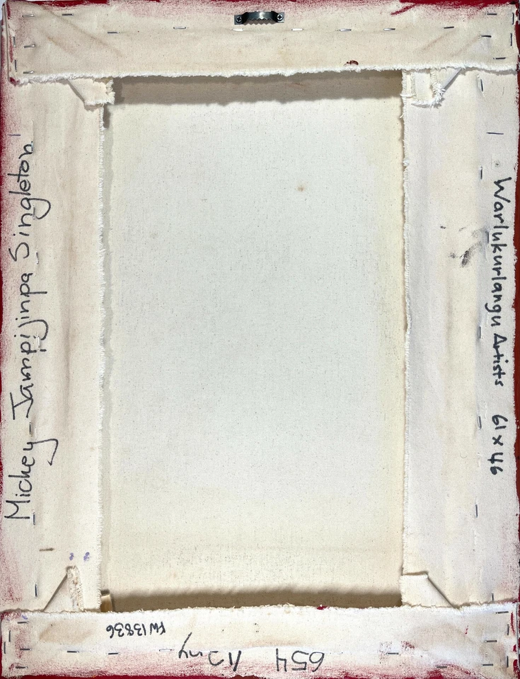 Pintura de punto aborigen Australia agua soñando Mickey Singleton PRE-ESTIRADA Foto 3 de 3