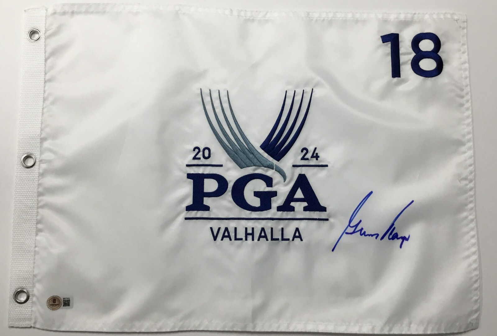 Gary Player Autographed Signed 2024 PGA Valhalla #18 Pin Flag Beckett BR77410 