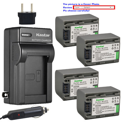 Kastar Battery Travel Charger for Sony NP-FP70 BC-TRP/TRH/TRV BC-VH1 AC-VQH10