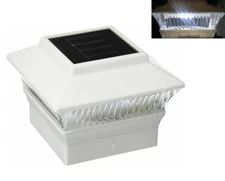 Sef of 2/4/6/8/10/12 Black/Copper/White Solar 4x4 PVC&Wood Post Cap LED Light
