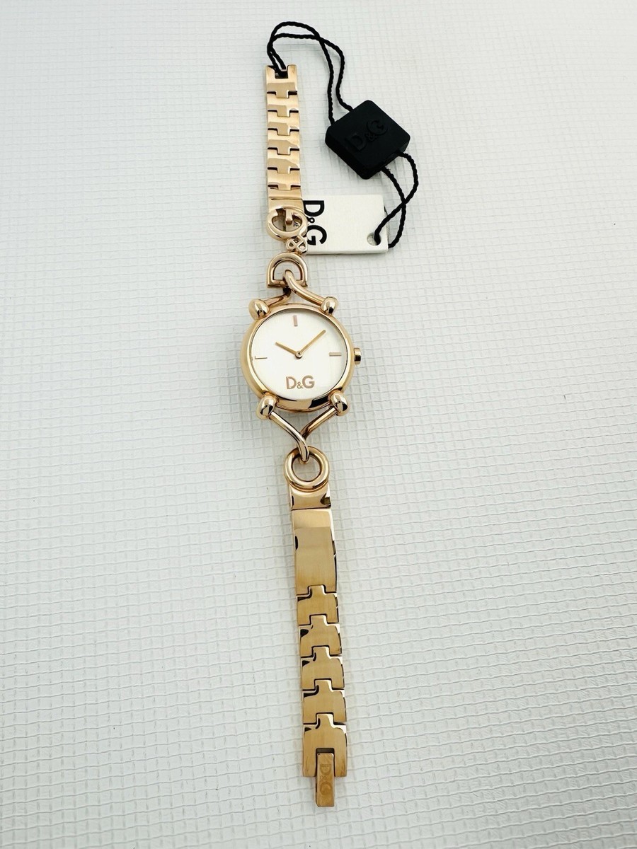 D&G Dolce & Gabbana Women's DW0782 FLOCK Rose Gold White Dial