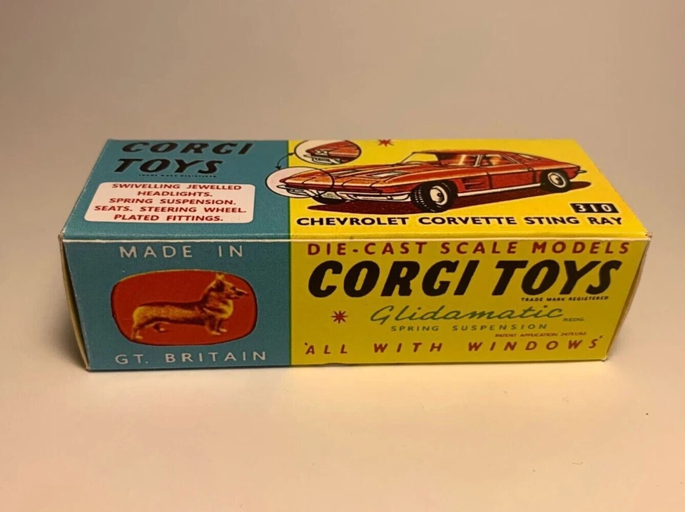 High quality reprobox for the Corgi Toys 1/43 Chevrolet Corvette -READ DESCRIP.- - Immagine 4 di 4