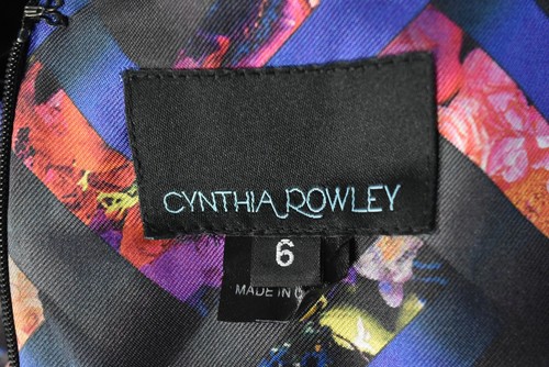 Cynthia Rowley Womens Dress Size 6 Blue Floral Go Shift Knee Length Short Sleeve - Picture 4 of 4