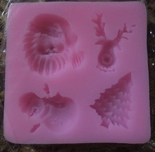 Silikon Mould - FIMO -basteln -backen -dekorieren - 4 Weihnachtsmotive - hübsch