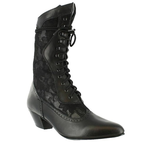 Oak Tree Farms Pueblo Black Pebbled Leather Kiltie Lace Up Boots Mens 7 M Mexico Men main image 3