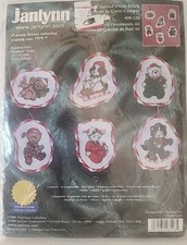 Vtg Janlynn Christmas Cross Stitch Kit Ornaments Fraser 08-128 Makes 6 NEW NOS