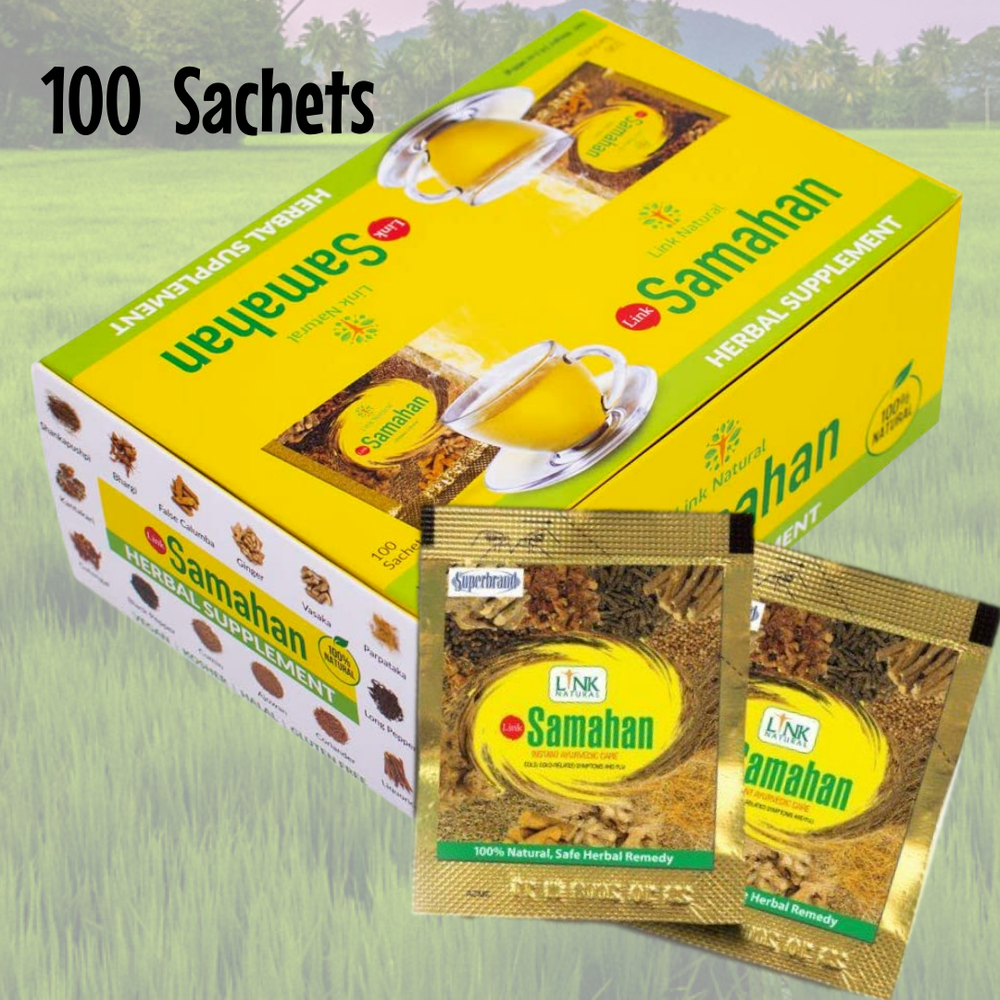 LINK Samahan Ayurveda Herbal Tea Natural Drink for Cough & Cold remedy, 100 EA