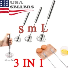 Semi-Automatic Egg Whisk Hand Push Egg Beater Stainless Steel Blender Mixer Whis