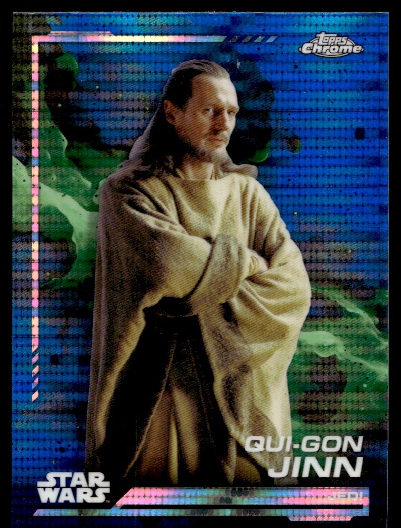 2024 Topps Chrome Star Wars Blue Pulsar #128 Qui-Gon Jinn