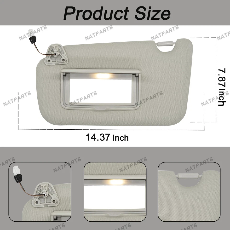 Parasol conductor izquierdo con luz para Nissan Sentra 2013-2019 96401-3SG8A Foto 4 de 4