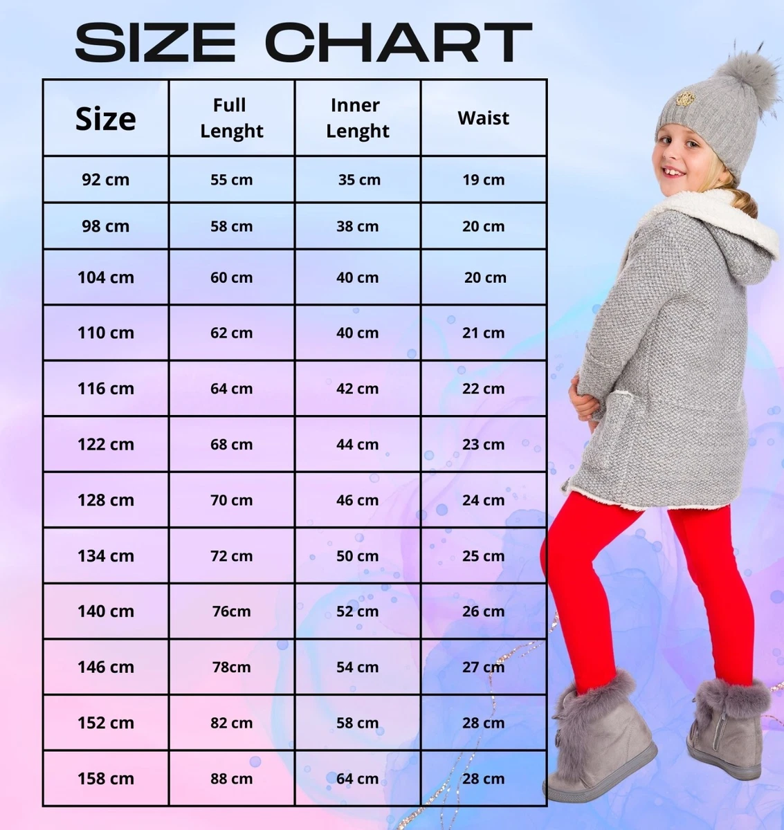 Invierno Niños Leggings Gruesos Térmicos Cálidos Niños Edad 1 2 3 4 5 6 7 8 9 10 11 12