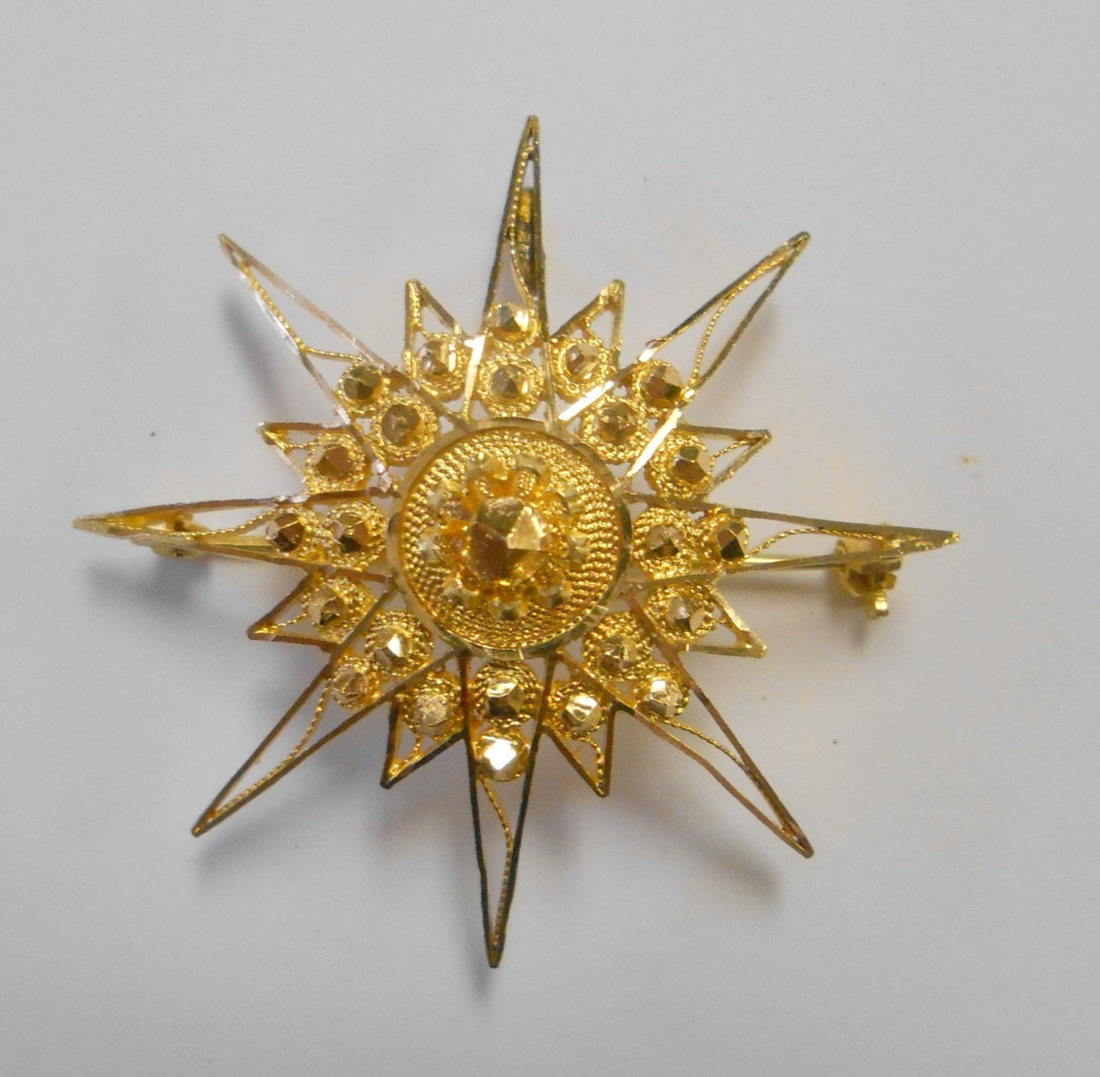 20K Solid High Yellow Gold Middle Eastern Ornate … - image 1