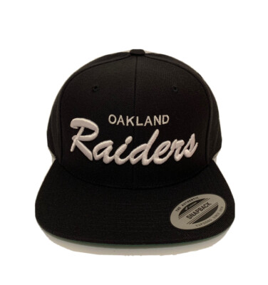 Oakland Raiders Script Classic Snapback Cap Hat Adjustable Black