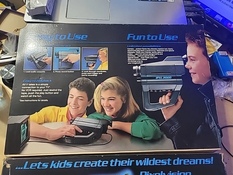 Videocámara Fisher Price PXL 2000 Delux #3300 de colección embalaje original RARA leer Foto 3 de 4