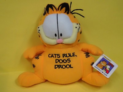 Vintage Garfield Stuffed 10'' Cats Rule..Dogs Drool'' w/Tags 2006 Kelly Toy