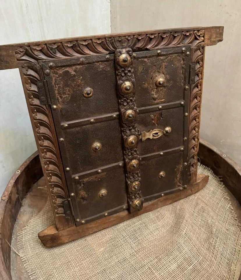 Marco de panel de ventana de madera antiguo para decoración de pared original antiguo hecho a mano Foto 3 de 4