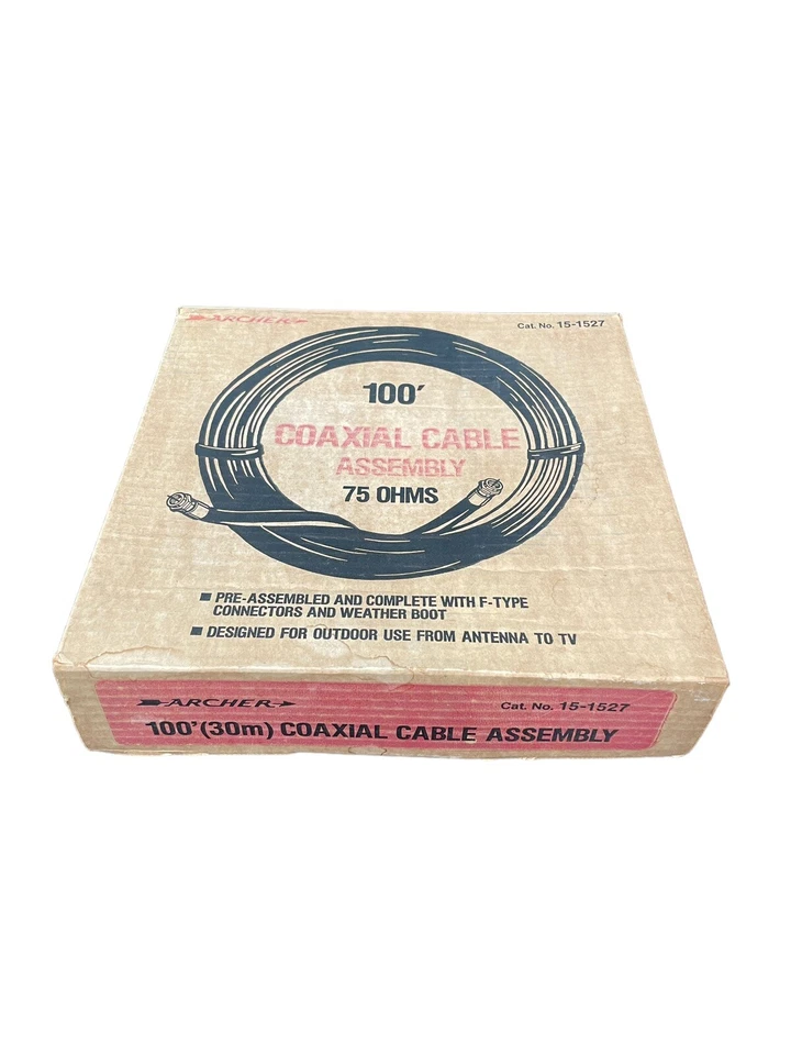 RadioShack Archer Cat# 15-1527 Pre-Assembled 100’ 75 Ohm Coaxial Cable Assembly - Image 3 of 4