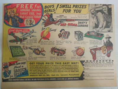 American Specialty Co Ad: Gene Autry Prizes from 1942 Size: 11 x 15 inches