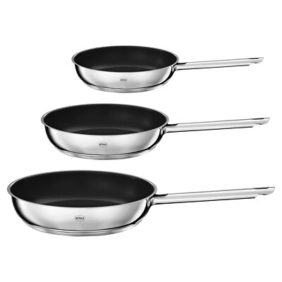 RÖSLE ELEGANCE Bratpfannen-Set 3-teilig Antihaftbeschichtet Induktion Edelstahl