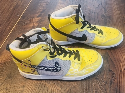 Nike Pokemon Pikachu Dunk Sneakers-Yellow Shoes- Game- Hi Top