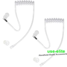 2x Transparent Acoustic Tube Eartube For Two Way Radio Earpiece Headset