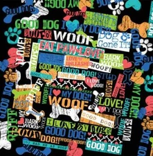 Carolina Creative Bandanna (Eat Paw Love) Dog Animal Print 22" x 22" Hav-A-Hank