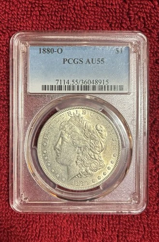 1880 O PCGS AU55 Morgan Silver Dollar $1 US Mint Rare Key Date Coin AU 55