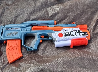 NERF Elite 2.0 Motoblitz Blaster w/ Magazine   Tested Working No Box Or Darts