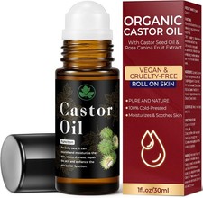 Organic Castor Oil Roll on   100 Pure  Cold Pressed Organic Castor Oil for F