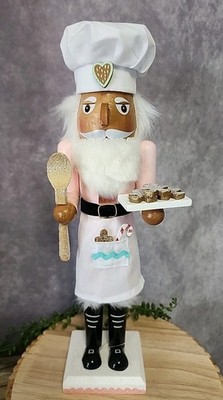 Gingerbread Baker Chef Nutcracker African American Wood 15'' Hat Christmas NEW