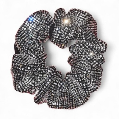 Sparkly Rhinestone Bling Scrunchie Hair Tie   Crystal Ponytail Holder Elastic