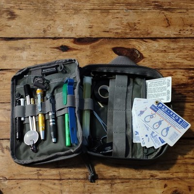 Maxpedition MOLLE Tactical Zip Organizer Pouch w/ Mesh Accents + accessories 