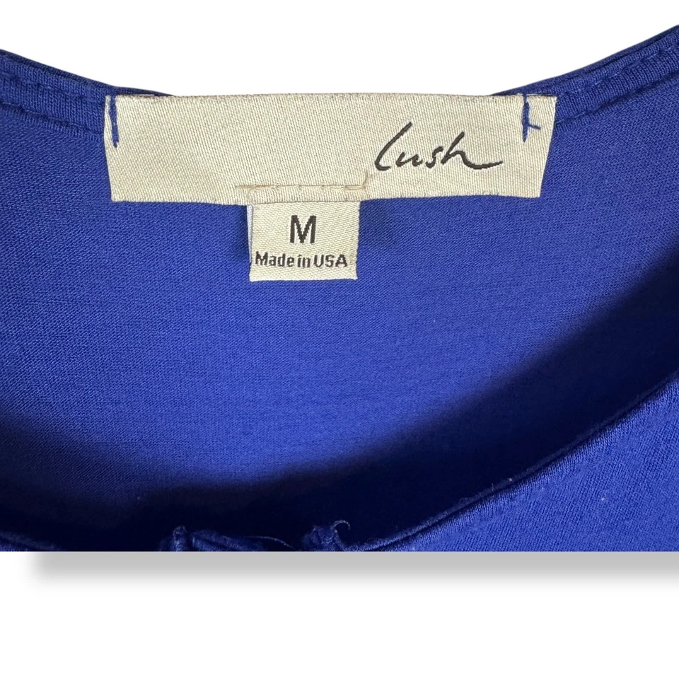 Top Babydoll Azul Exuberante Para Mujer Talla Mediana Manga Abullonada Y2K Suave Niña Coqueta EE. UU. Foto 2 de 4