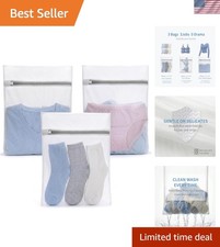 3Pcs Durable Fine Mesh Laundry Bags for Delicates 12 x 16 Inches 3 Medium