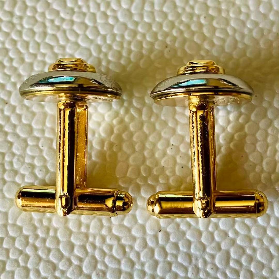 Gucci Old Interlocking Cufflinks Gold Silver GG L… - image 5