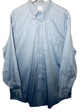 Brooks Brothers 346 Original Polo Shirt Size 17 1/2 -4/5 Blue Cotton Non-Iron